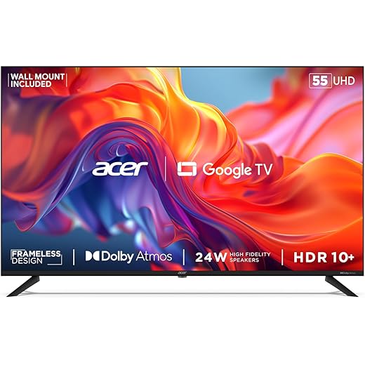 acer 139 cm (55 inches) G Series 4K Ultra HD Smart LED Google TV AR55GT2851UDFL (Black)