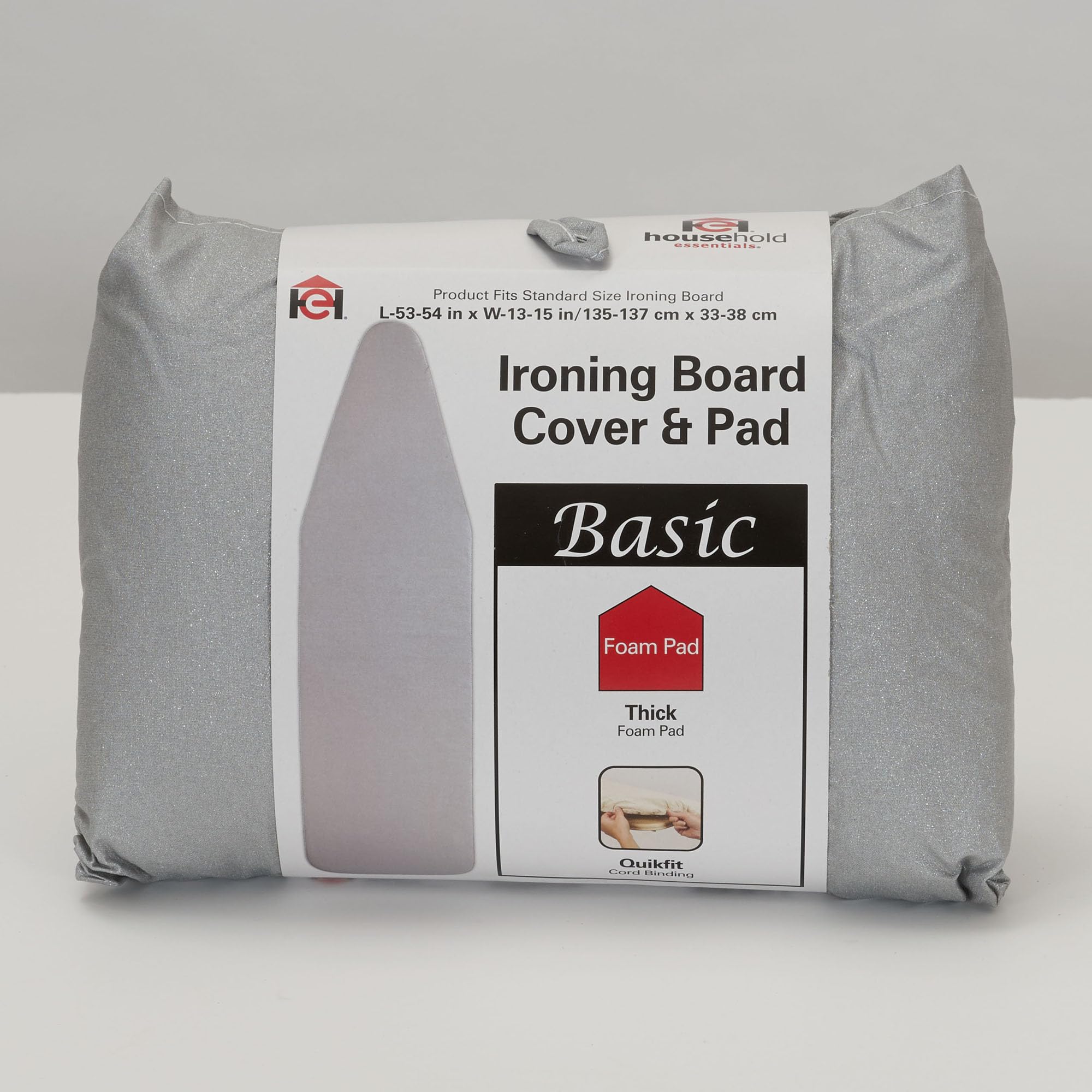 Household Essentials 81009 Replacement Ironing Board Cover and Pad for Standard Ironing Boards - Silver Silicone Coated Household Essentials 81009 Replacement Ironing Board Cover and Pad for Standard Ironing Boards - Silver Silicone Coated