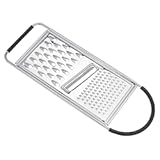 Amazon Basics Cheese Grater with Handle, Stainless Steel Zester, Rectangular, Non-Slip, Multifunction Tool for Kitchen Prep, Black (Previously AmazonCommercial brand)