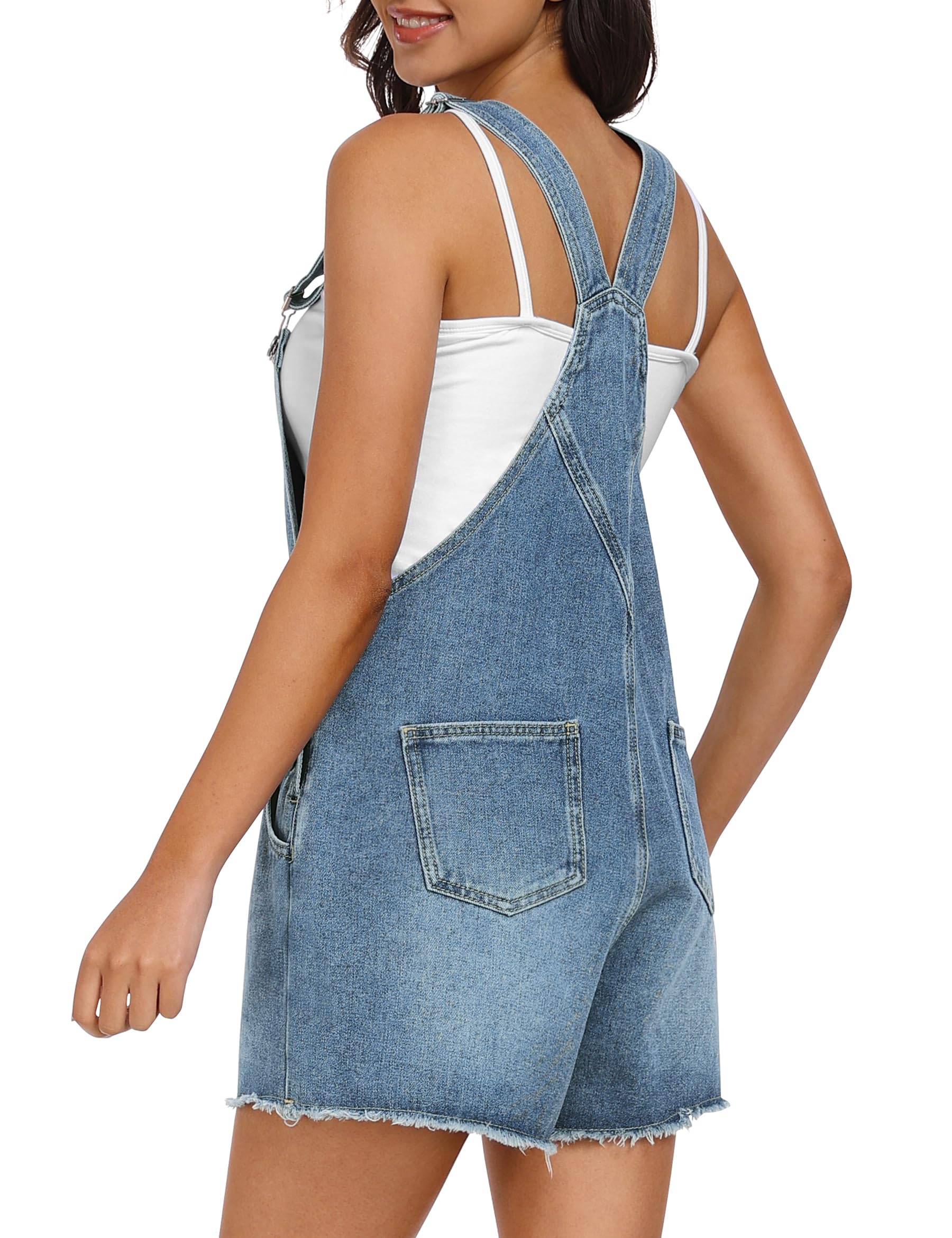 Fengbay Latzhose Damen Kurz Jeans Overall Shorts mit Verstellbare Trägern