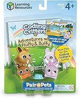 Vista 3 de Learning Resources Coding Critters Pair a Pets Bunnies Fluffy & Buffy, juguete de codificación temprana sin pantalla para niños, juguete interactivo