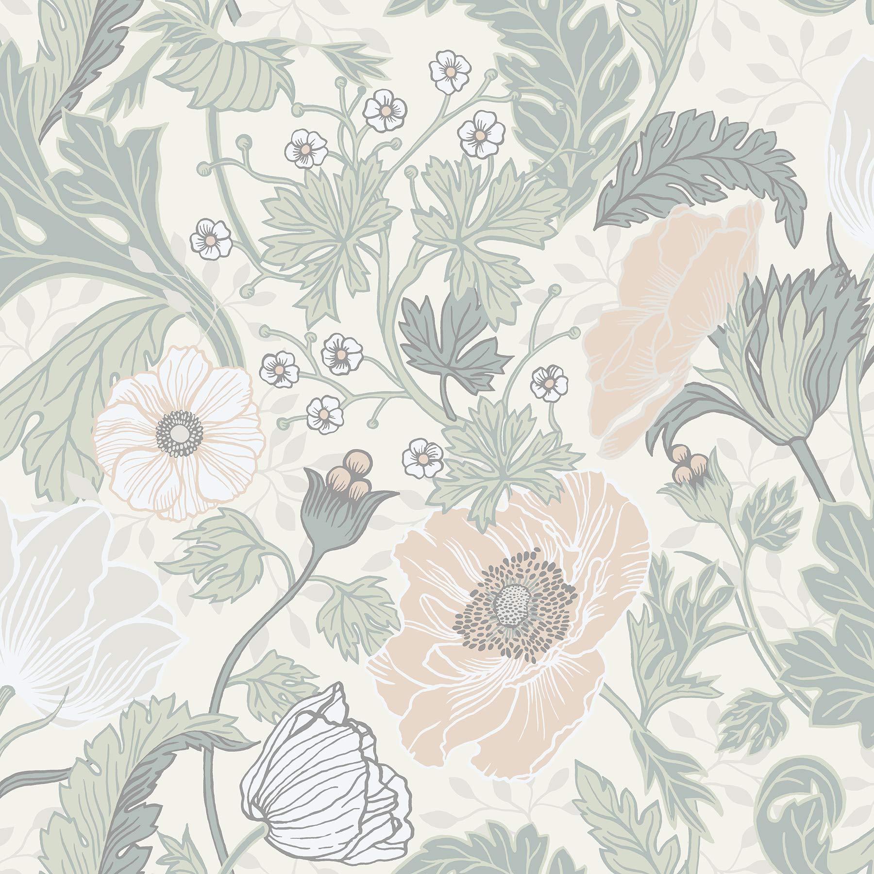 Papier peint floral gris clair créez un salon cocooning chic