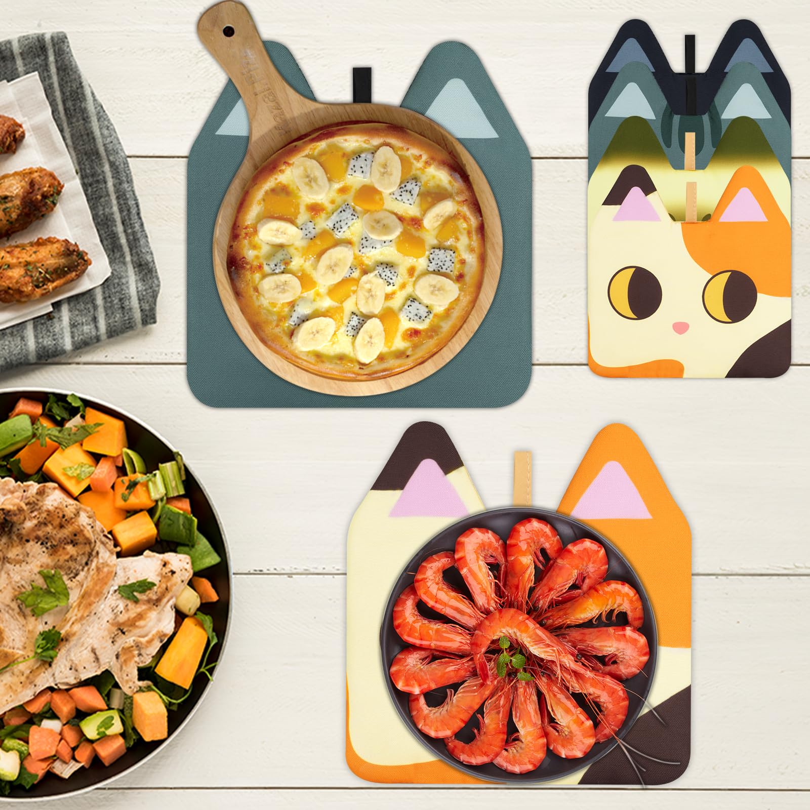 Lot De 6 Maniques Grises Résistantes à La Chaleur – Silicone