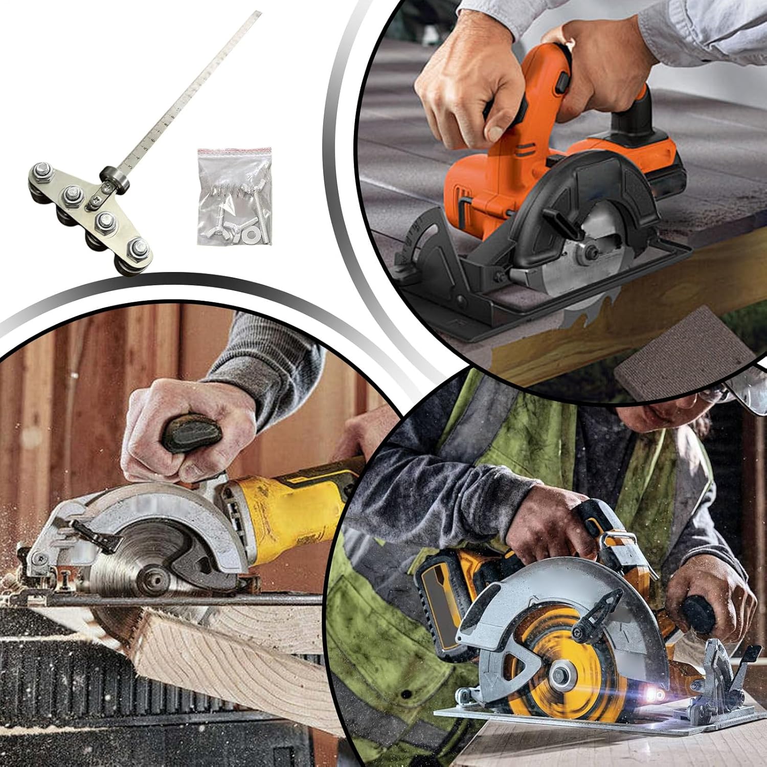 Positioning Guide - Measuring Gauge Tool with 60cm Adjustable Rail | Circular Saw Cutting Guide for Home Improvement, Woodworking, Carpentry, Metal Construction, Industrial Workshops, DIY Projects, an