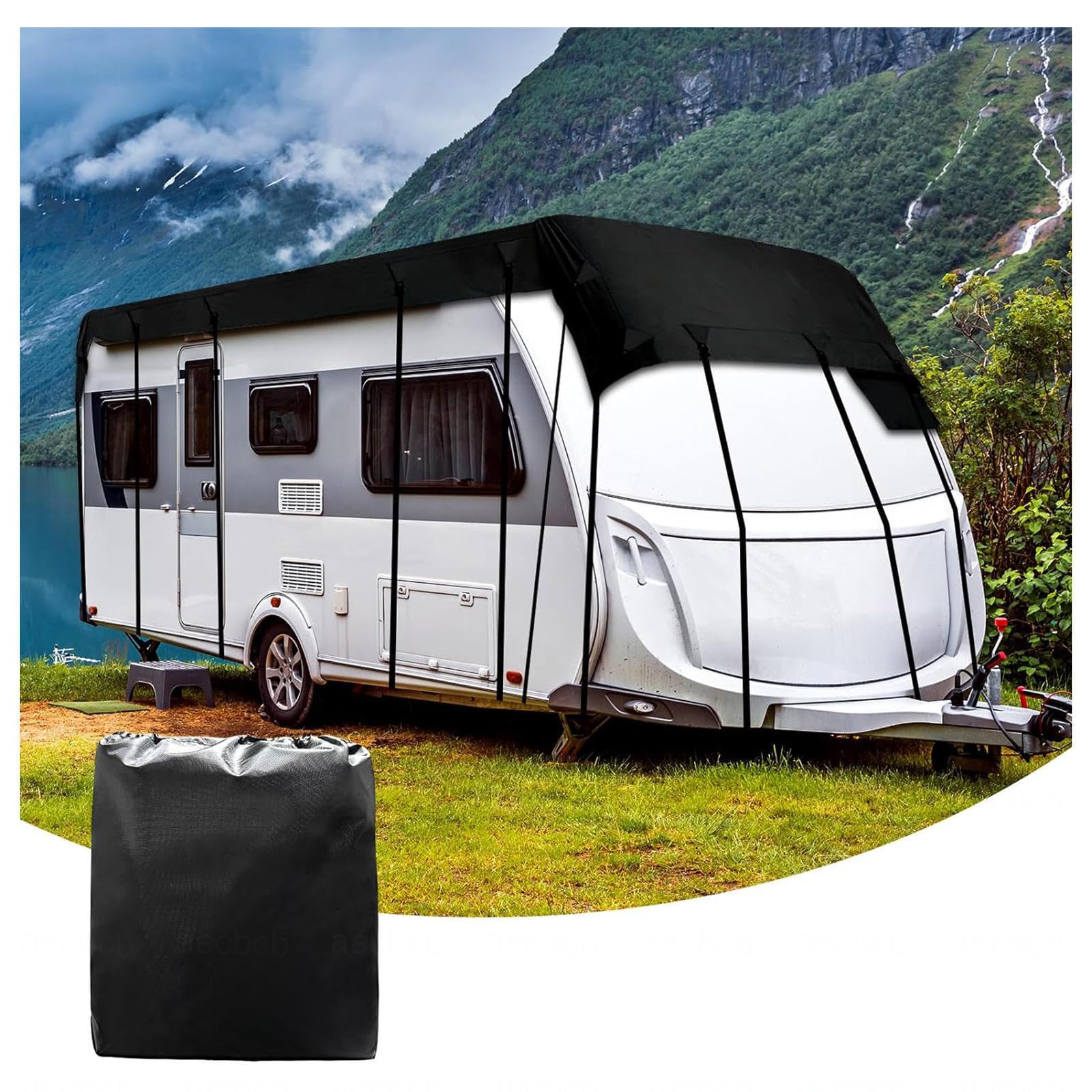Funda Caravana Tela Oxford 210D Funda Caravana A Prueba De Viento, Lluvia Y Nieve Cubierta del Remolque Funda Autocaravana,6.5m×3m
