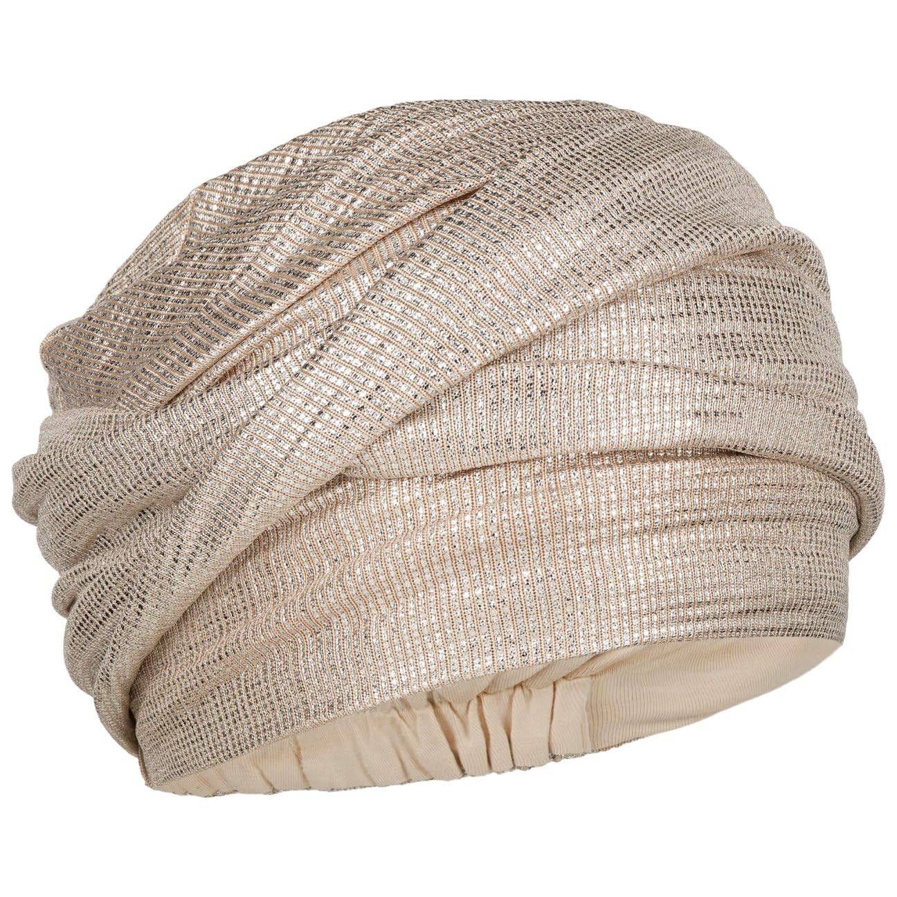 Christine Headwear Zoya Silver Glitter Turban Damenturban Stoffturban Damen - mit Futter Frühling-Sommer Frühjahr Sommer