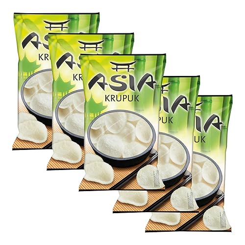 XOX Asia Krupuk Krabbenchips 100g | Knusprige Krabben-Snack | Authentischer Krabbengeschmack | Leckerer Genuss aus Asien (5er Pack) - 100 g (5er Pack)