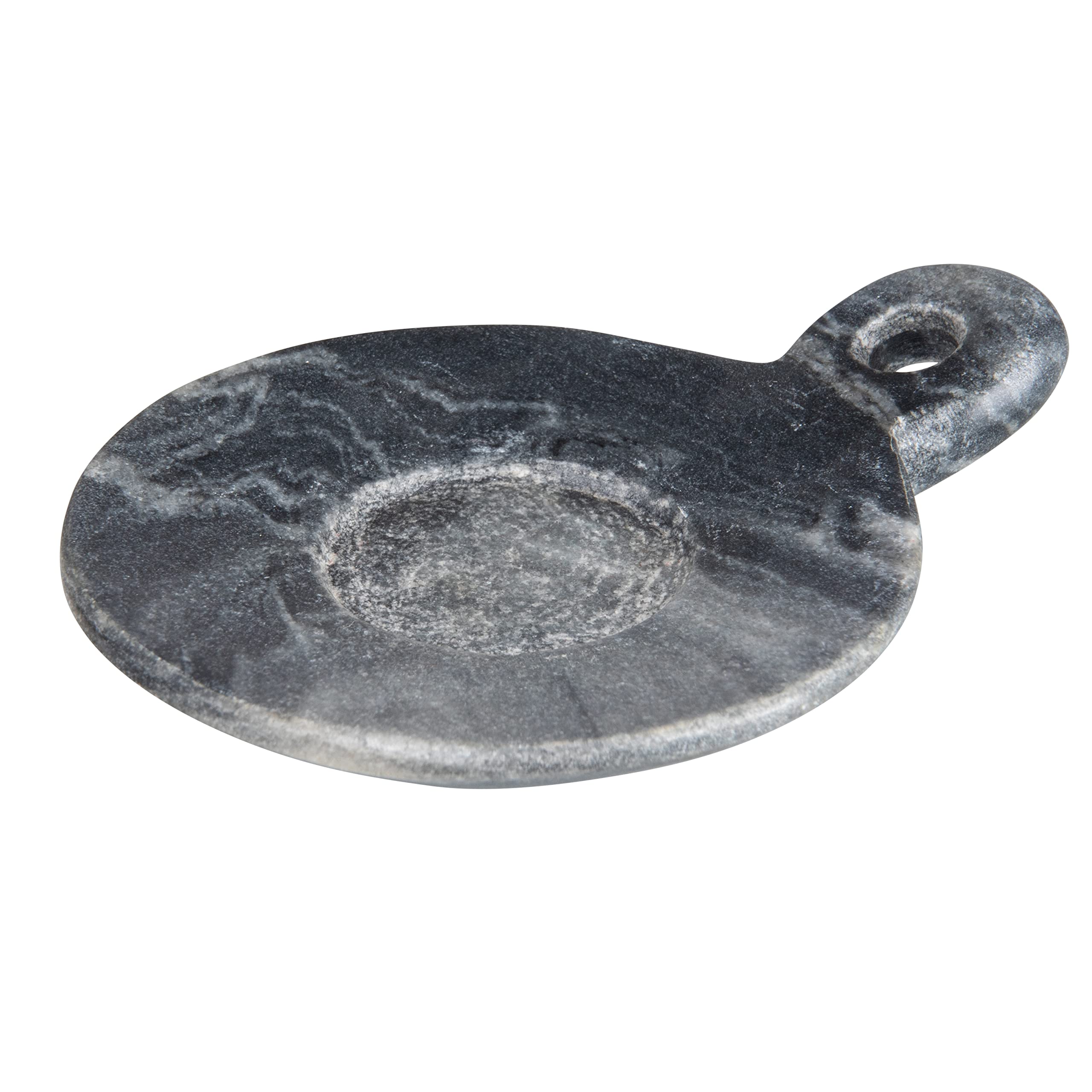 Creative Co-Op Grey Dish, Marble, Gray, 5 Inches X 4 Inches