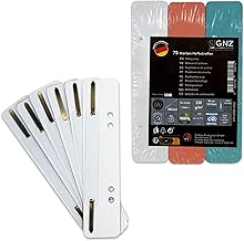 SIGNZ Heftstreifen Pappe, 75 Stück, 25 x 3 Farben, Recycling-Karton, CO2-neutral hergestellt, made in Germany (75 Stück, rosa, hell-balu, weiß)