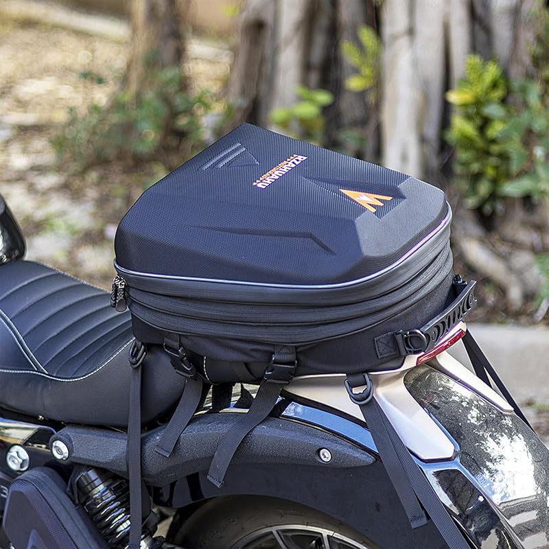 MRSXXNTY Motorcycle Tail Bag Motorcycle Saddlebags Helmet Bag Scooter Luggage 20L-24L-28L Dual expansion Waterproof