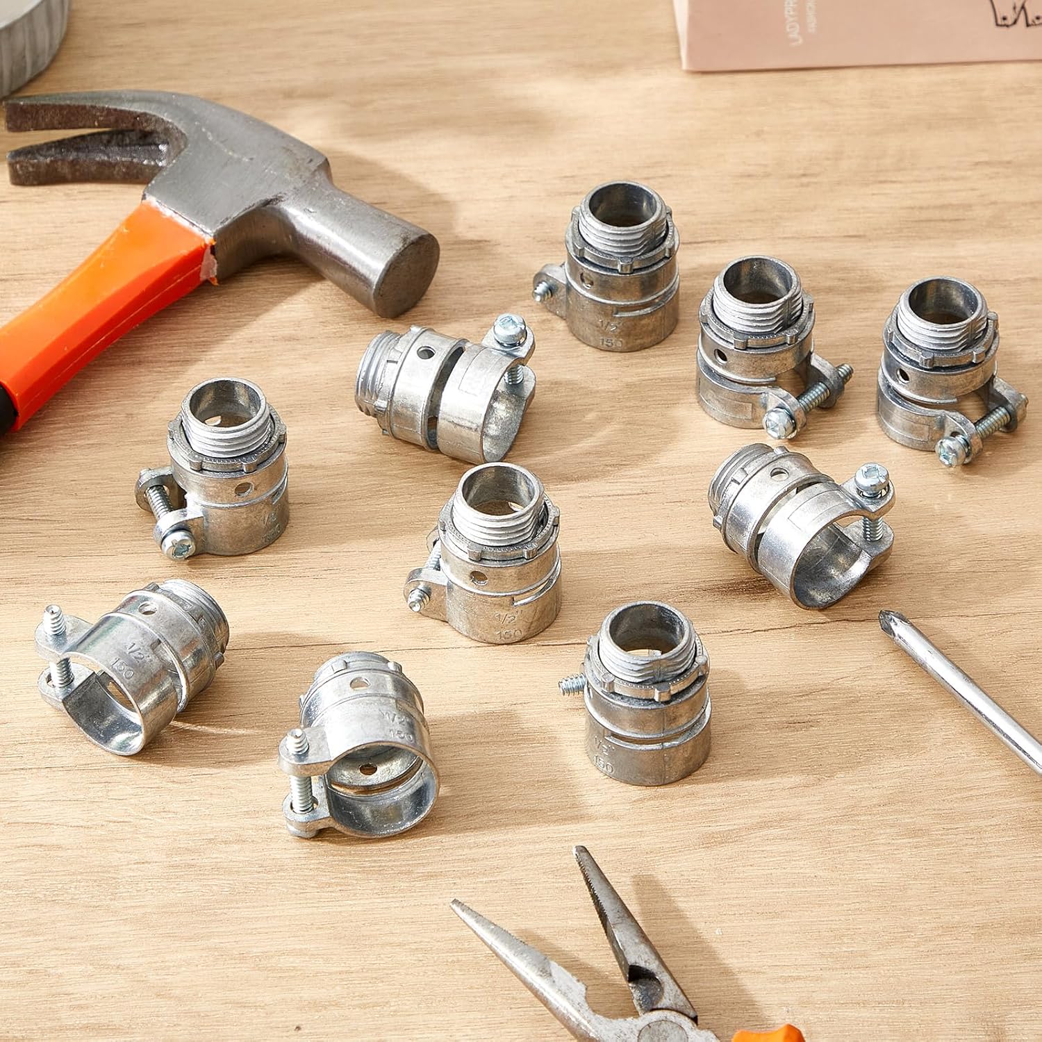 Yaocom 20 Pack 1/2-inch Squeeze Connectors Fittings FMC Flexible Metal Conduit Squeeze Box Cable Connectors for EMT Electrical Conduit Fittings