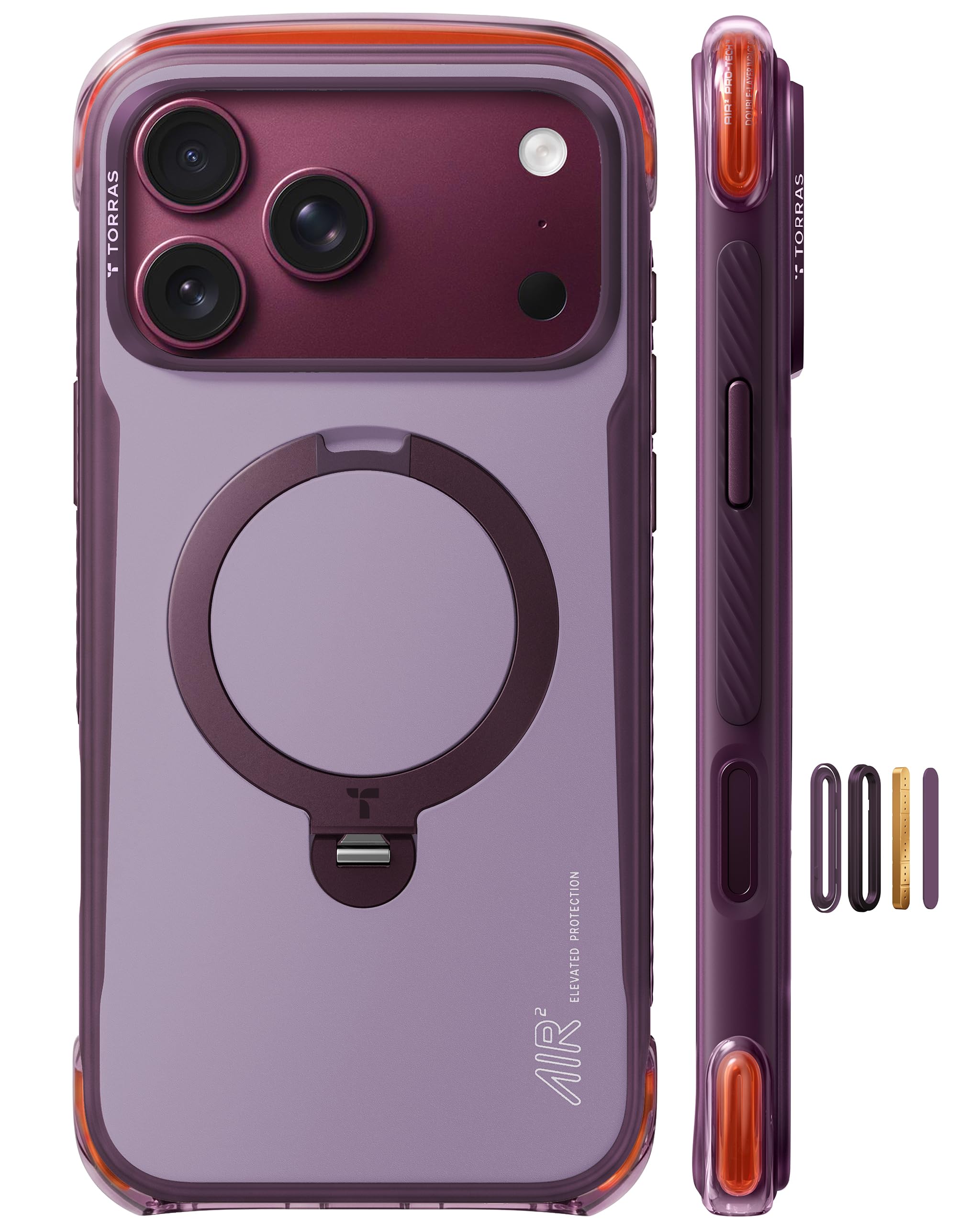TORRAS Ostand Q3 Air Pro Coque iPhone 18 Pro Max, Air Duet™, Sierra Clay