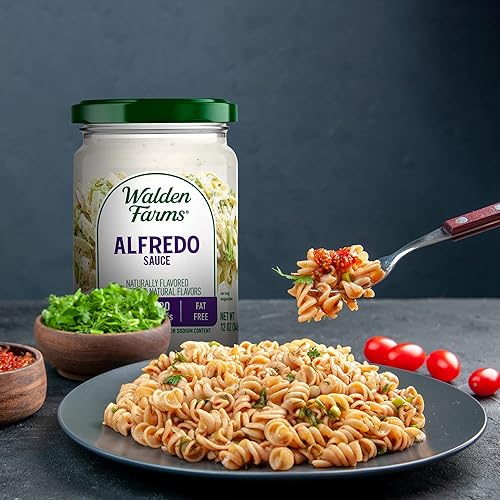 Miniatura 5 de Walden Farms Salsa Alfredo - Salsa cremosa de estilo italiano cero calorías, sin azúcar, keto y sin carbohidratos, botella de 12 onzas