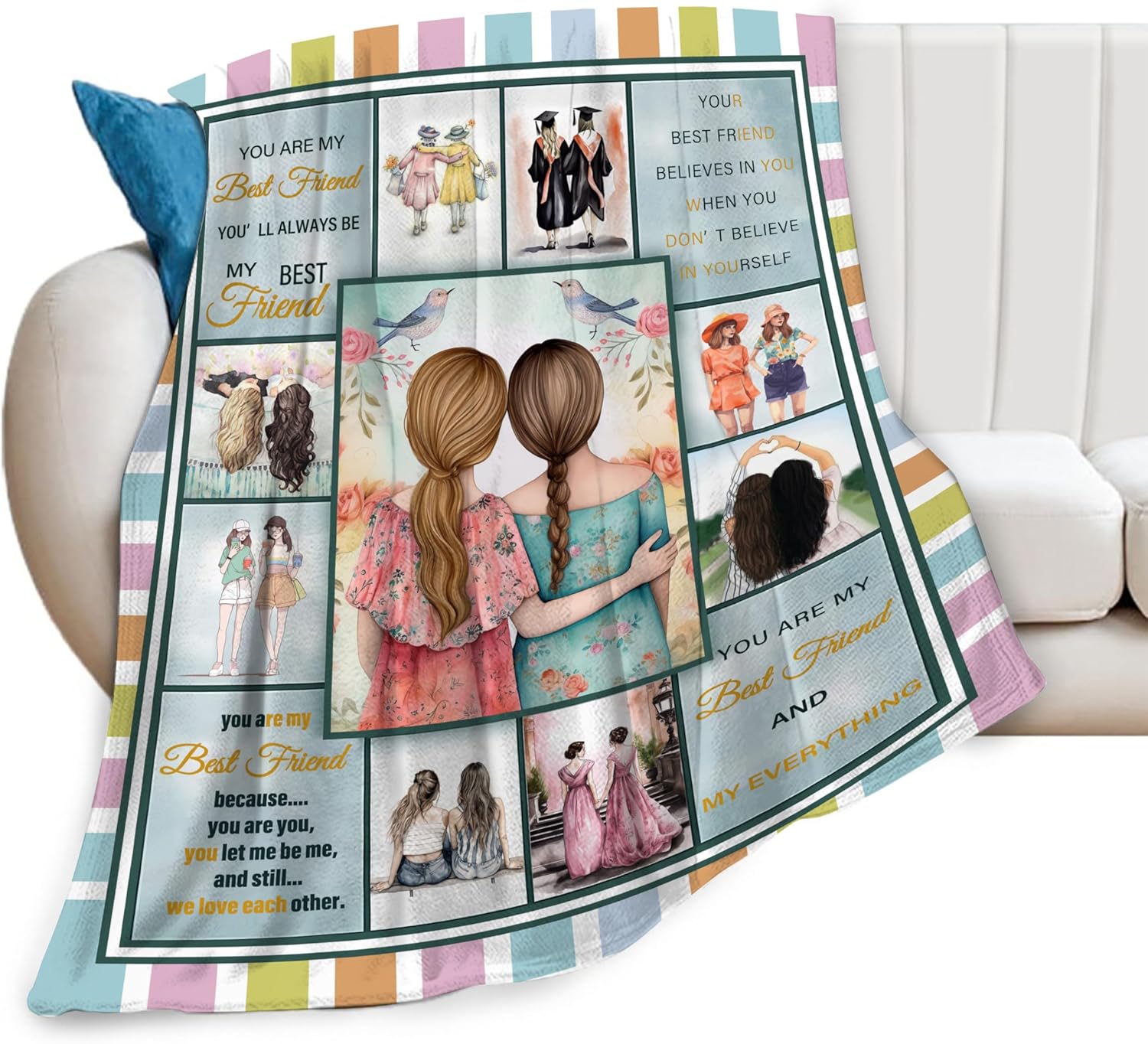 Best Friend Blanket Best Friend Throw Blankets Cozy Fleece