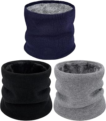 3 Pack Neck Warmer Gaiters for Men Women Windproof Warm Thermal Fleece Face Ski Mask Winter Scarf for Cold Weather