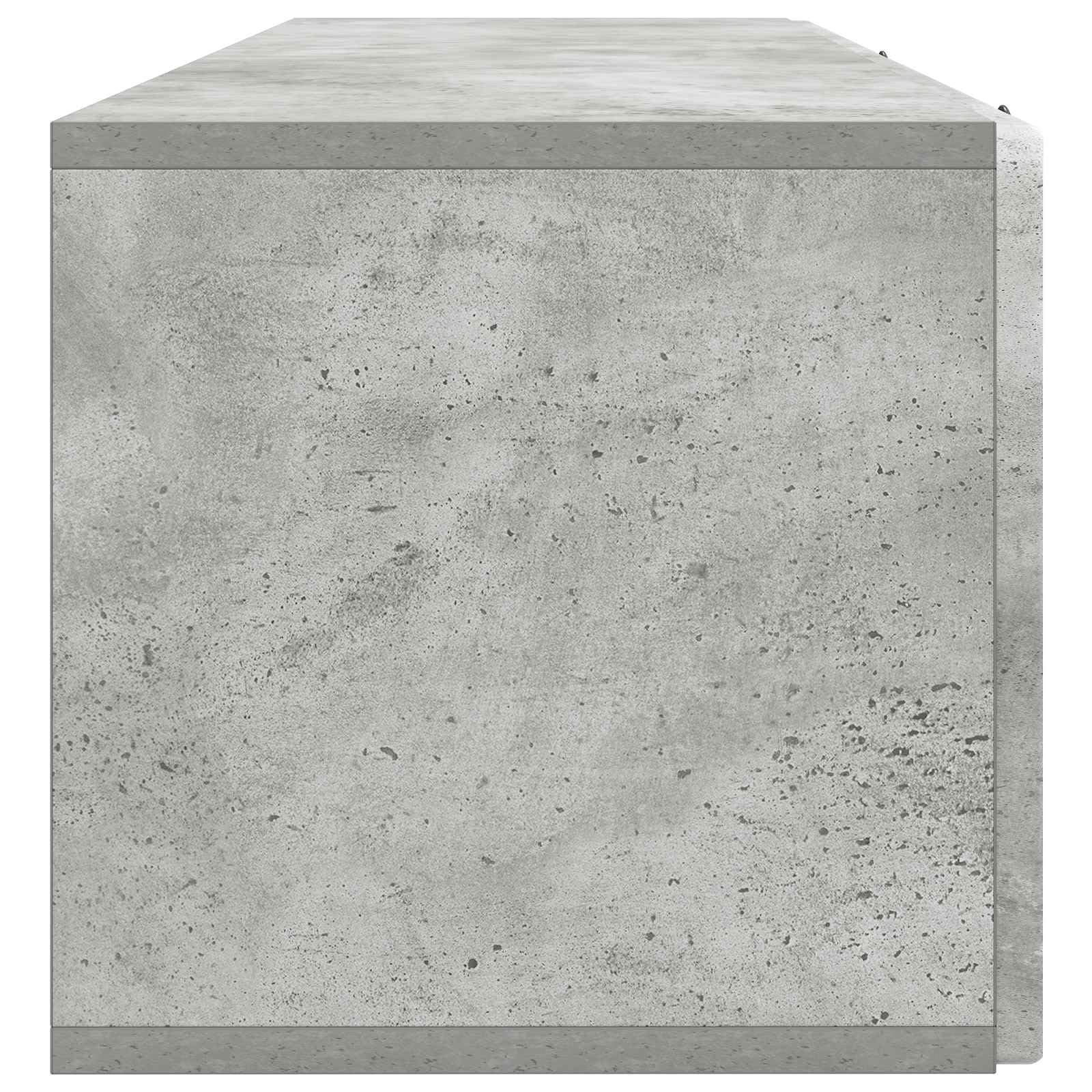Wandmontierter TV-Schrank Betongrau 98 x 31 x 30 cm Lowboard Schwebend aus Holzwerkstoff Modernes TV-Board Hängeboard mit 2 Türen für Wohnzimmer Media Center Fernsehtisch