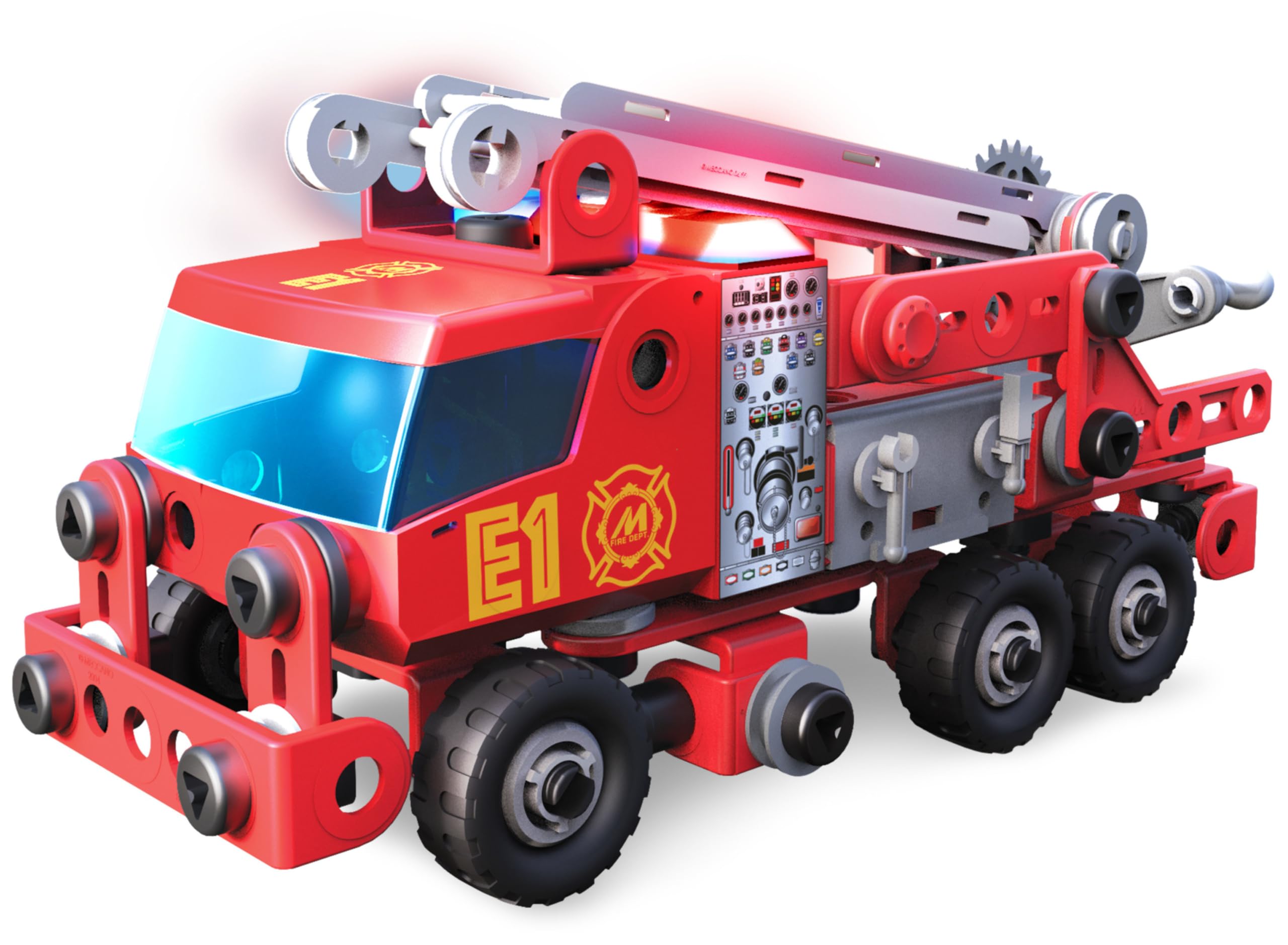 MECCANO Junior - Firetruck - Kit de construcción de Modelo Steam Camion de Bomberos con Luces y Sonidos - 6056415 - Juguetes Niños 5 años +