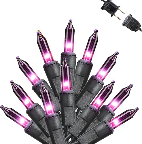 Vista 55 de Toodour Luces de Navidad transparentes, 12.5 pies, 50 unidades, incandescentes, para interiores y exteriores, con certificación UL, conectable