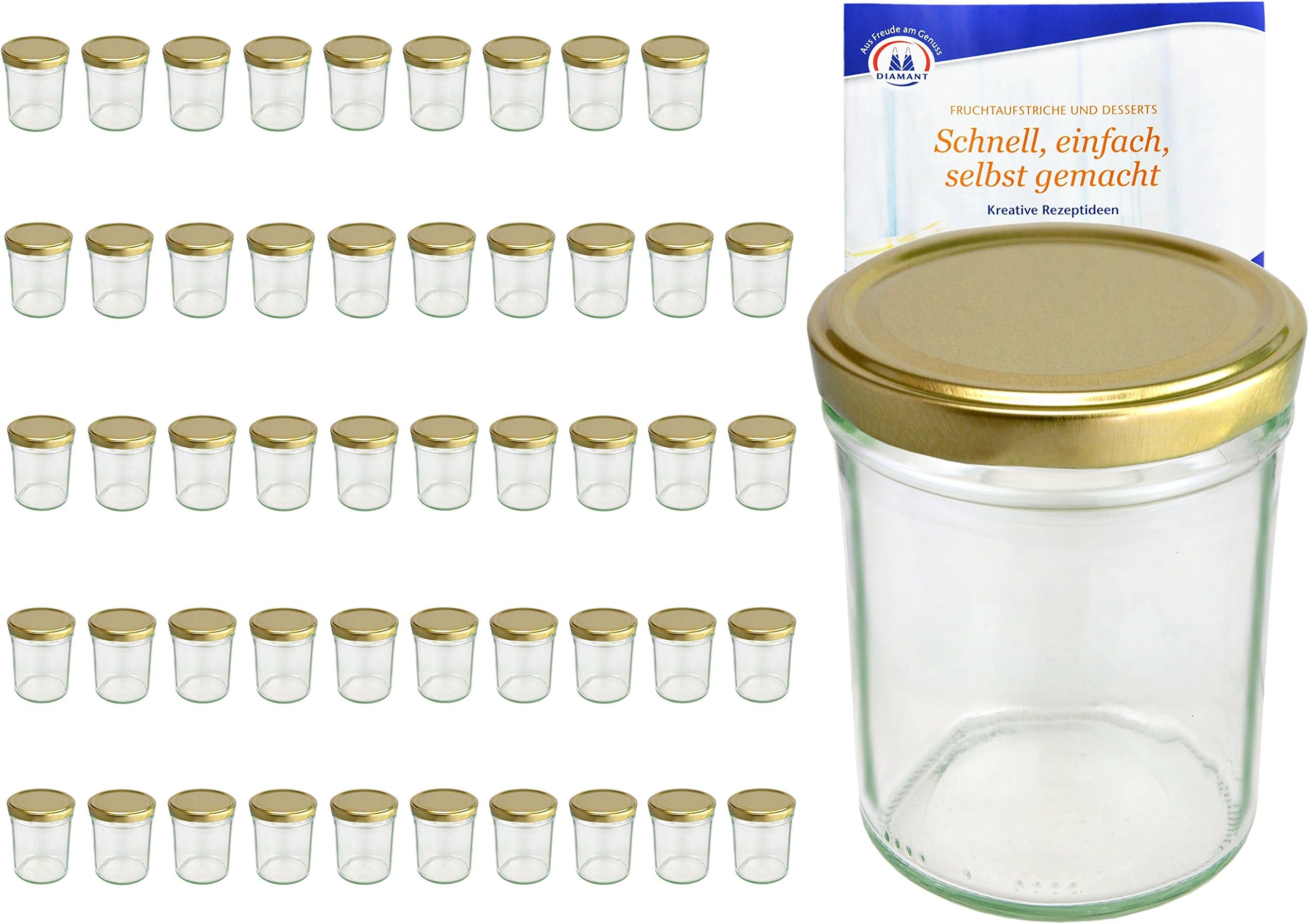 mambocat-lot-de-50-bocaux-en-verre-de-230-ml-avec-couvercle-couleur-or
