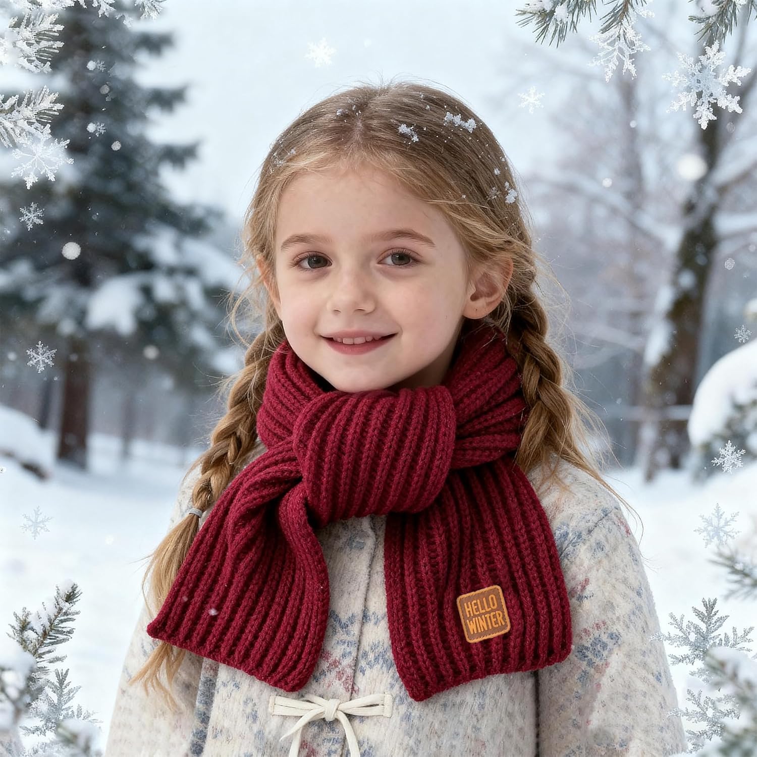 Kids Scarf Winter Neck Warmer Toddler Neck Scarf Girls Thick Scarves Boys Warm Neck Warp 2-12 Years - Image 4