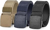 Vista 8 de WERFORU Cinturón de nailon para hombre, cinturón táctico militar, correa de lona para exteriores con hebilla de plástico