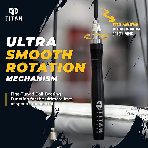 Miniatura 6 de Cuerda de velocidad  Cuerda de salto profesional autobloqueante y ajustable, para adultos  2 cuerdas de acero, protector de cable y estuche de viaje