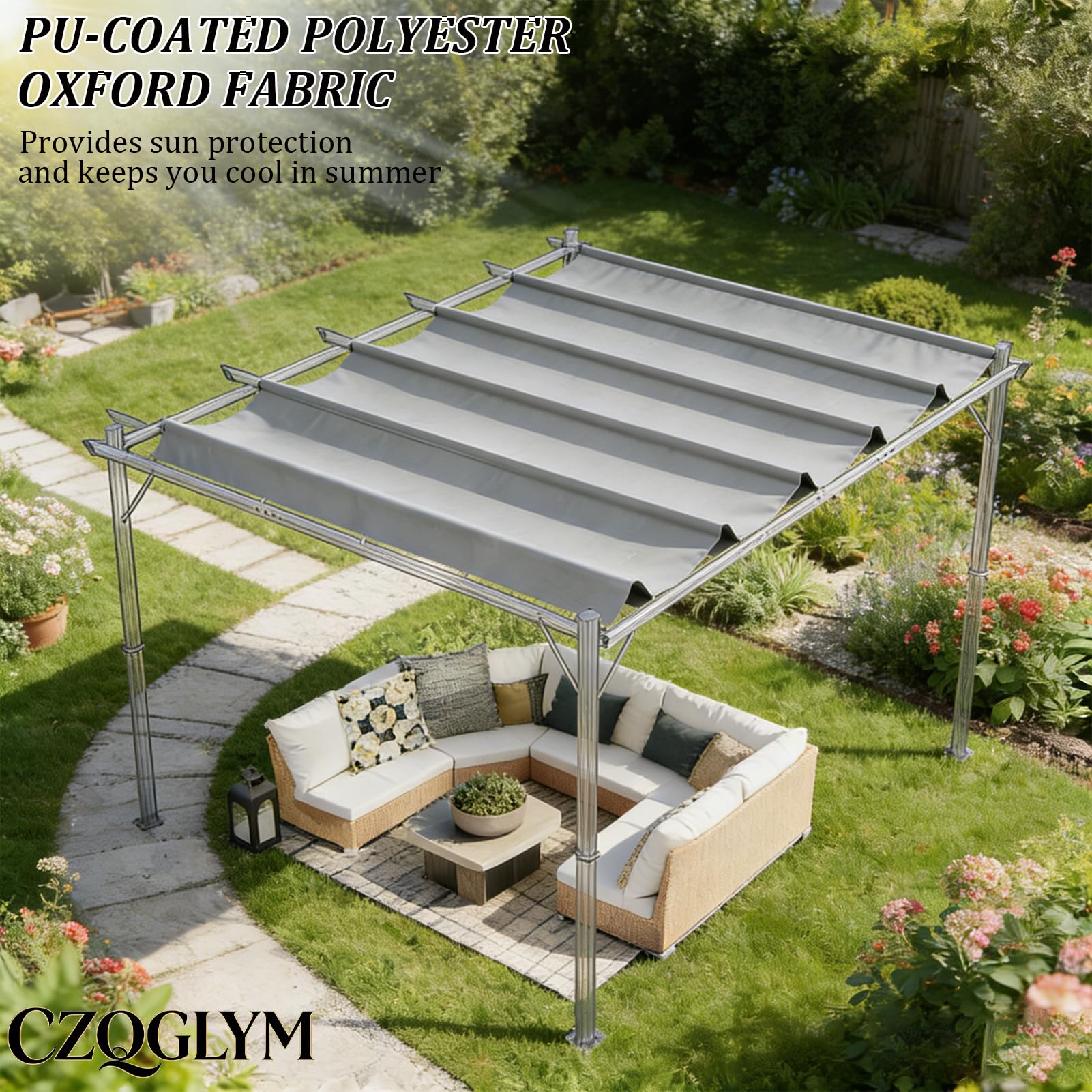 Tenda Parasole Retrattile Impermeabile,Esterno Tenda a Vela Giardino