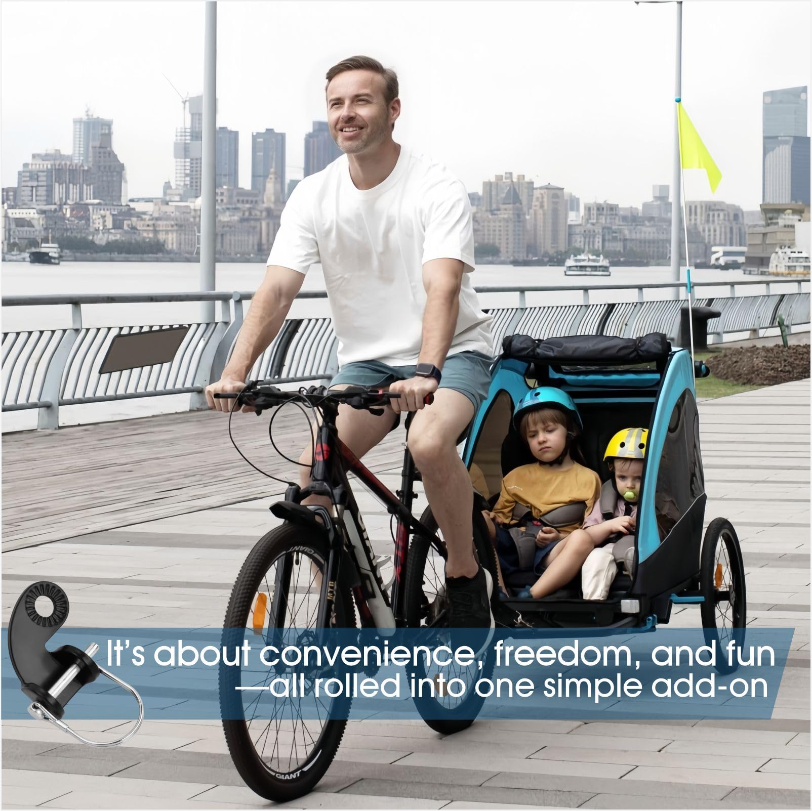 Rimorchio per bicicletta – 12,2 mm fissaggio frizione in acciaio compatibile con modelli Burley Bee e anziani, funziona con freni a disco (135°)