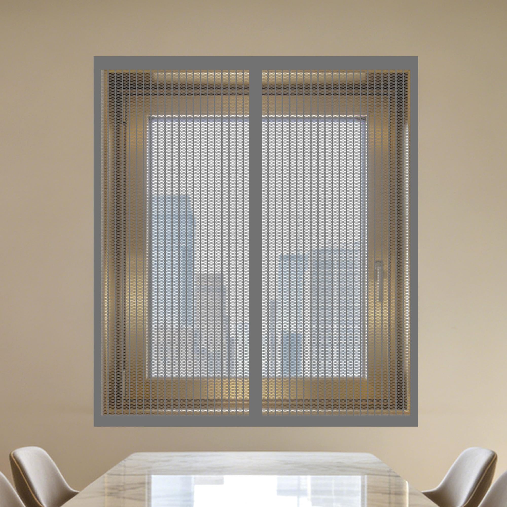 Moustiquaire fenêtre 175x170 cm grise sans perçage avec maille fine