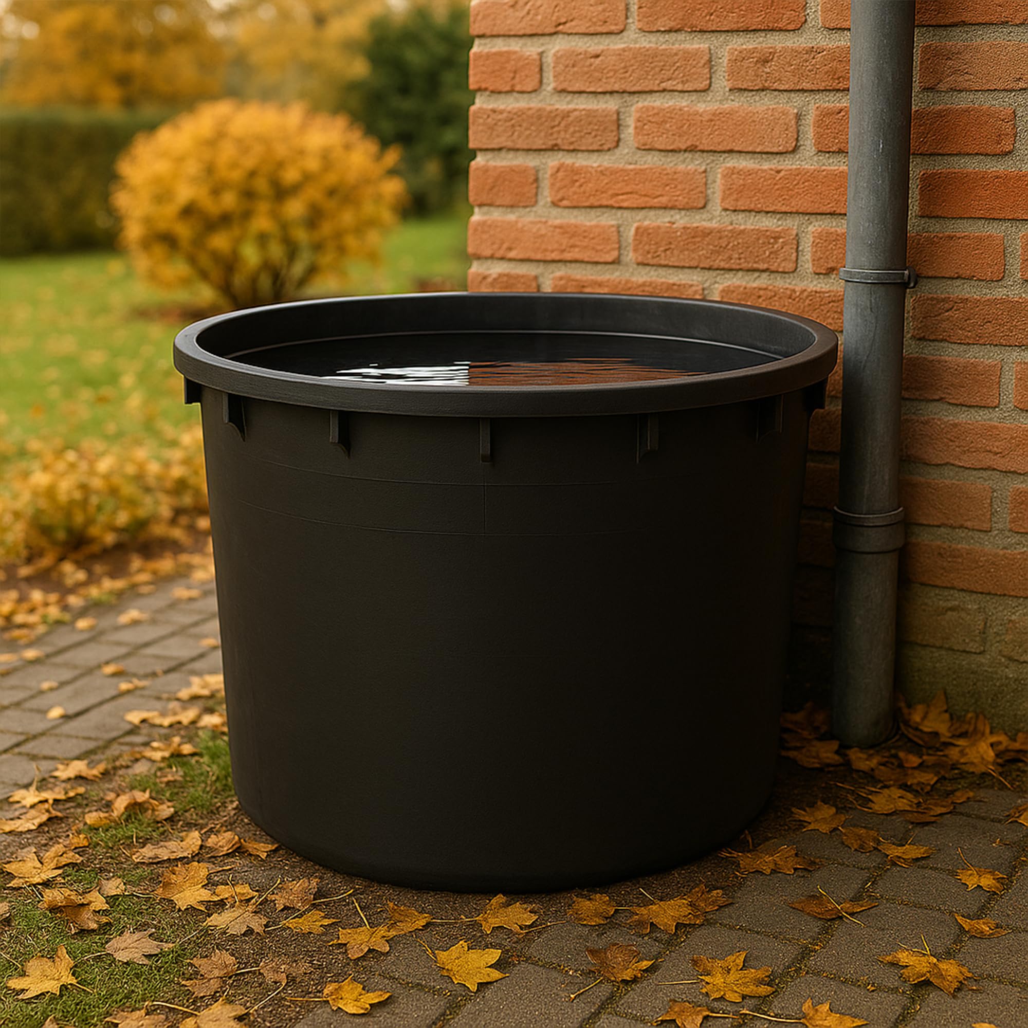 Ondis24 Botte per acqua piovana da 750 litri, XXL, serbatoio per acqua piovana in plastica nera, robusta e resistente ai raggi UV, botte per serbatoio dell'acqua