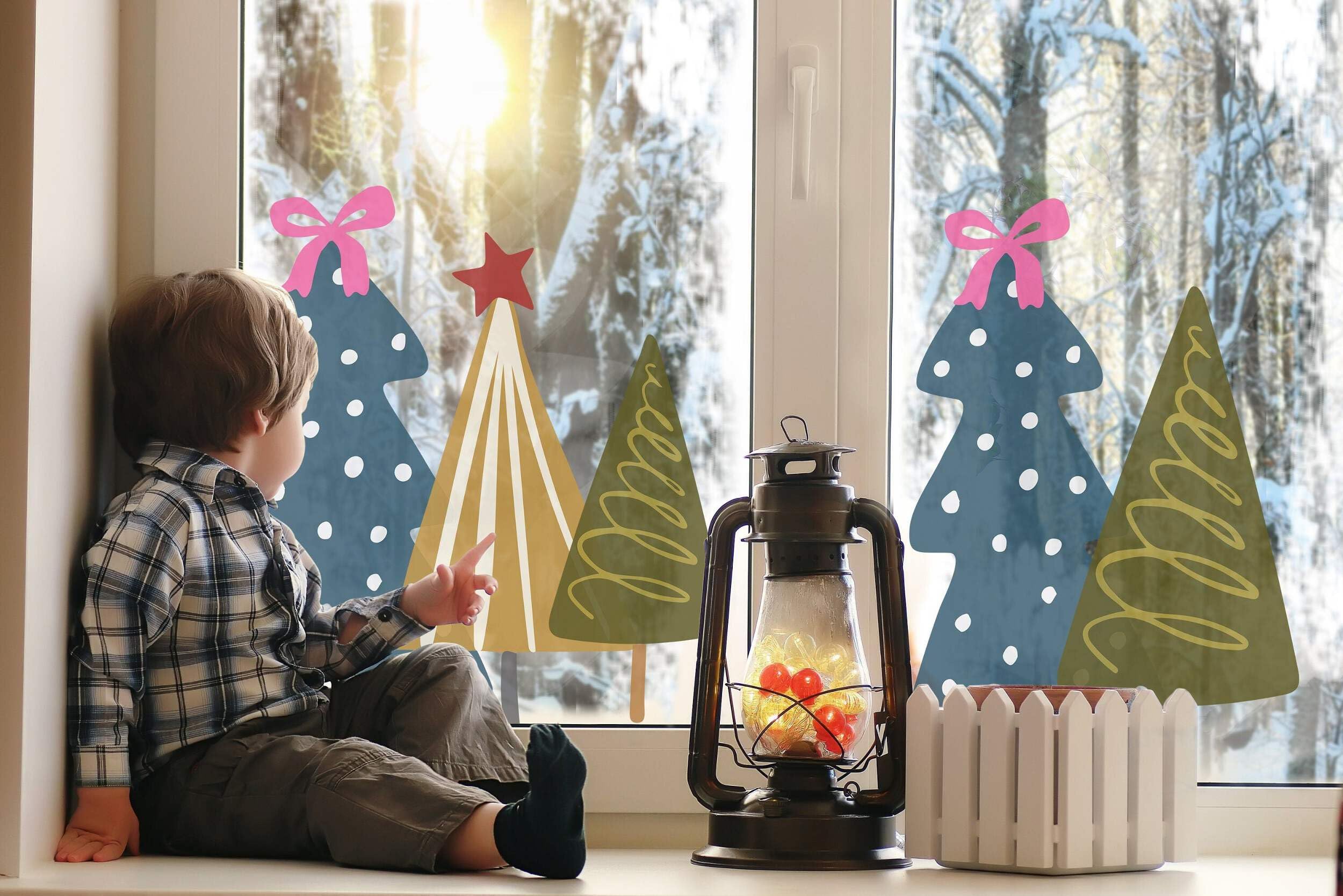 Quotemywall Large Christmas Trees Quote My Wall Christmas Tree Window Stickers - Large Xmas Decorations For Home Shop Window Kids Display Removable Decor Festive Decals (Large Christmas Trees)