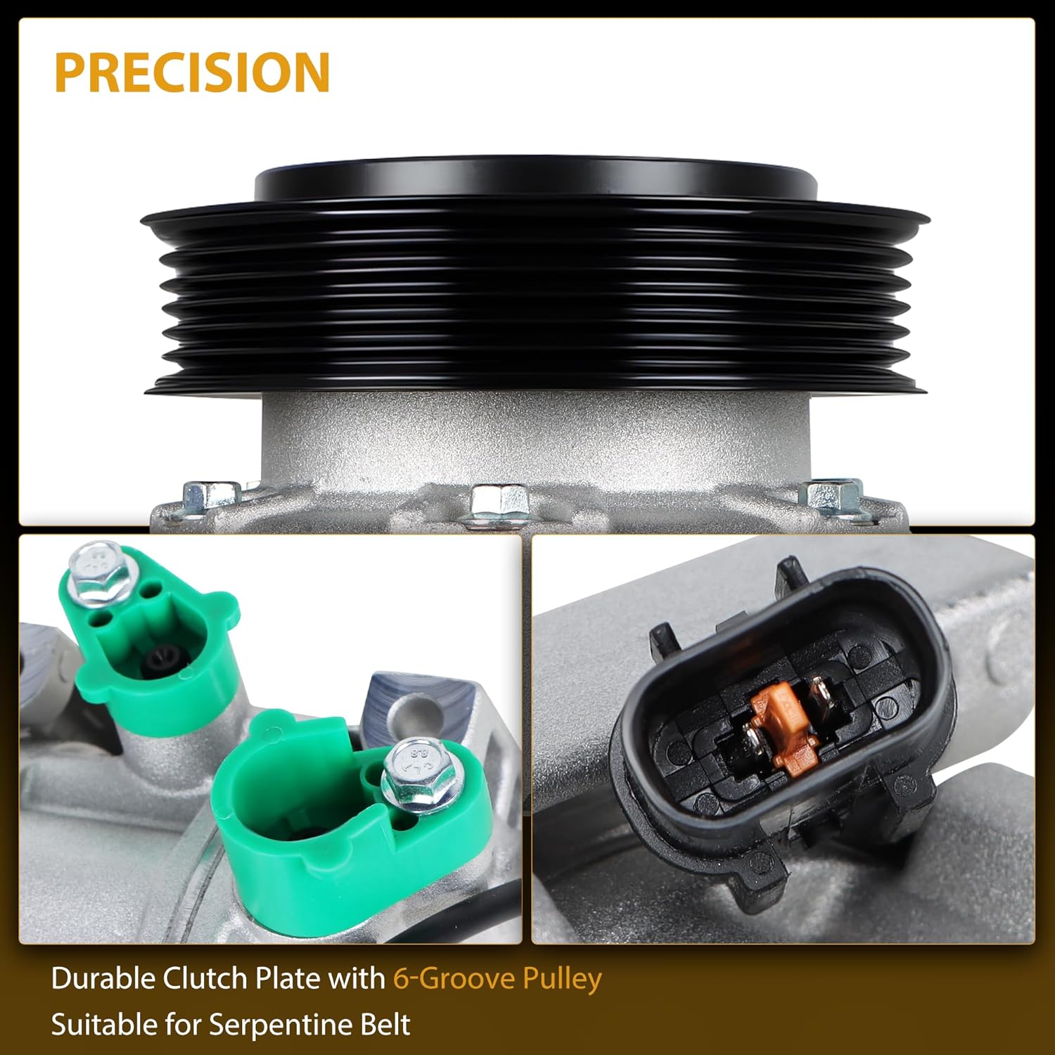 Air Conditioner AC Compressor with Clutch Compatible with 2011-2014 Hyundai Sonata 2.0L 2.4L, 2011 Kia Optima 2.0L 2.4L-Replace 178317, CO11218C