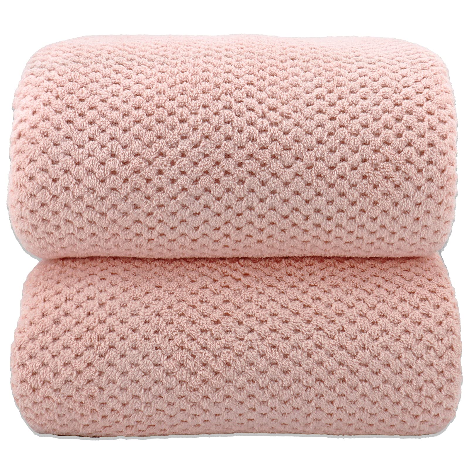 YTYC Towels,39x78 Inch 2 Piece Oversize Bath Sheets Premium Bath Towel Sets for Bathroom Ultra Soft Highly Absorbent Hotel Quality Extra Large Microfiber Coral Shower Towels 80% Polyester (Pink, 2)
