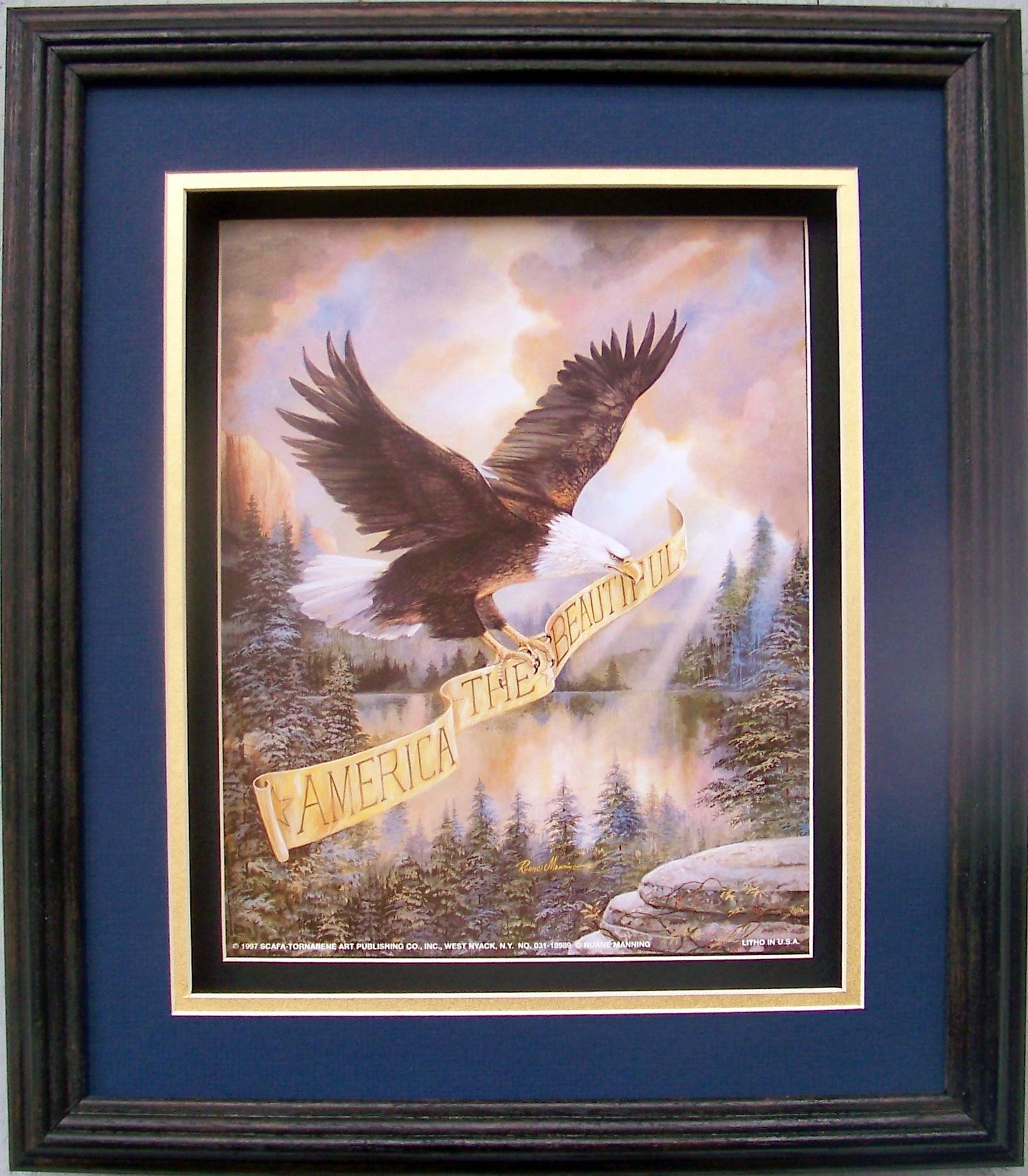 Patriotic USA Flag President Bush Shattered Steel Paper Tole 3D Decoupage Craft Kit Size 16x20 16-893