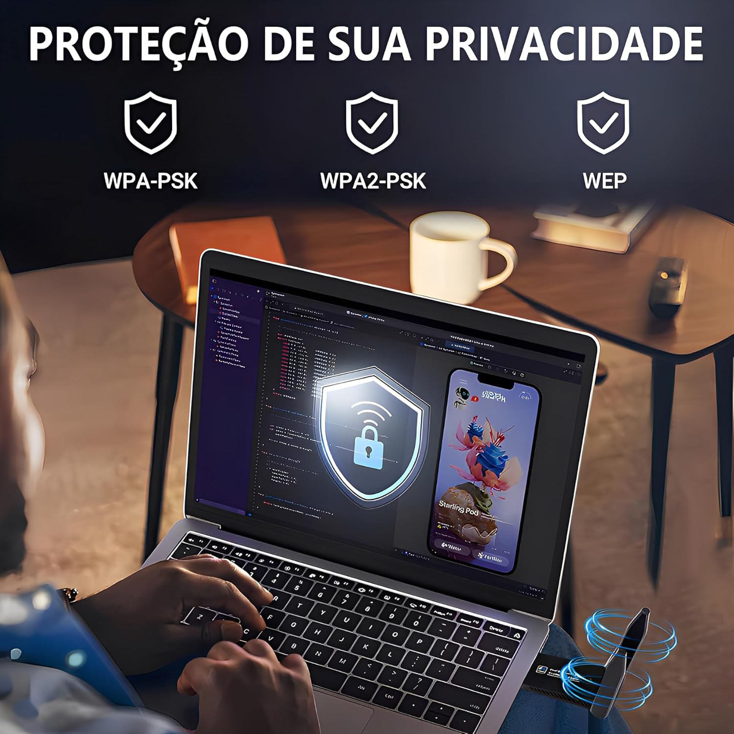 Adaptador Wifi Dual Band AC1300: Testado por 7 dias para gamers