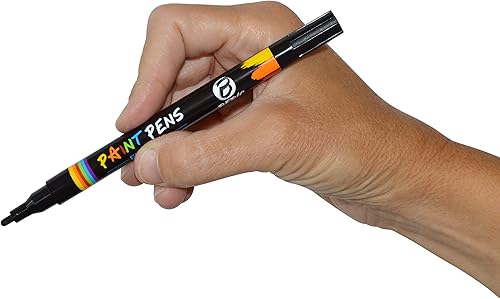 Miniatura 5 de Beric Paquete de 15 bolígrafos de pintura de alta calidad, a base de agua, marcador, punta fina, escribe en casi cualquier cosa, resistente al agua