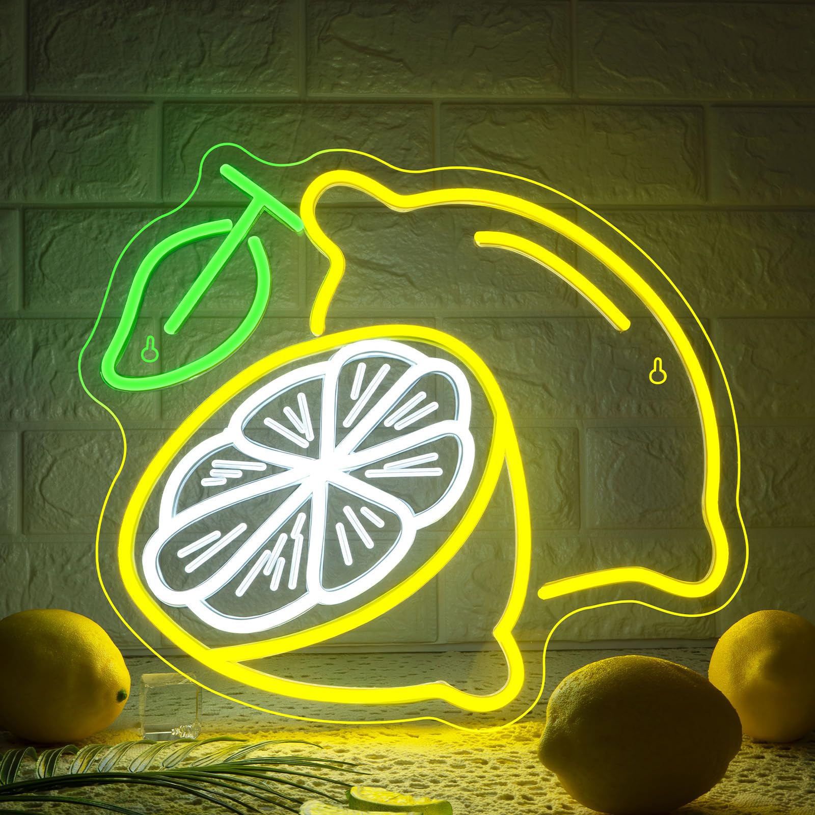 ineonlife Limone Scritte Neon, Lemon Scritta Led, Insegne Luminose per Decorazione, Insegna Neon per Negozio di Limonate,Negozio di Frutta,Negozio di Bevande,Cucina,Soggiorno,Camera da Letto,Bar