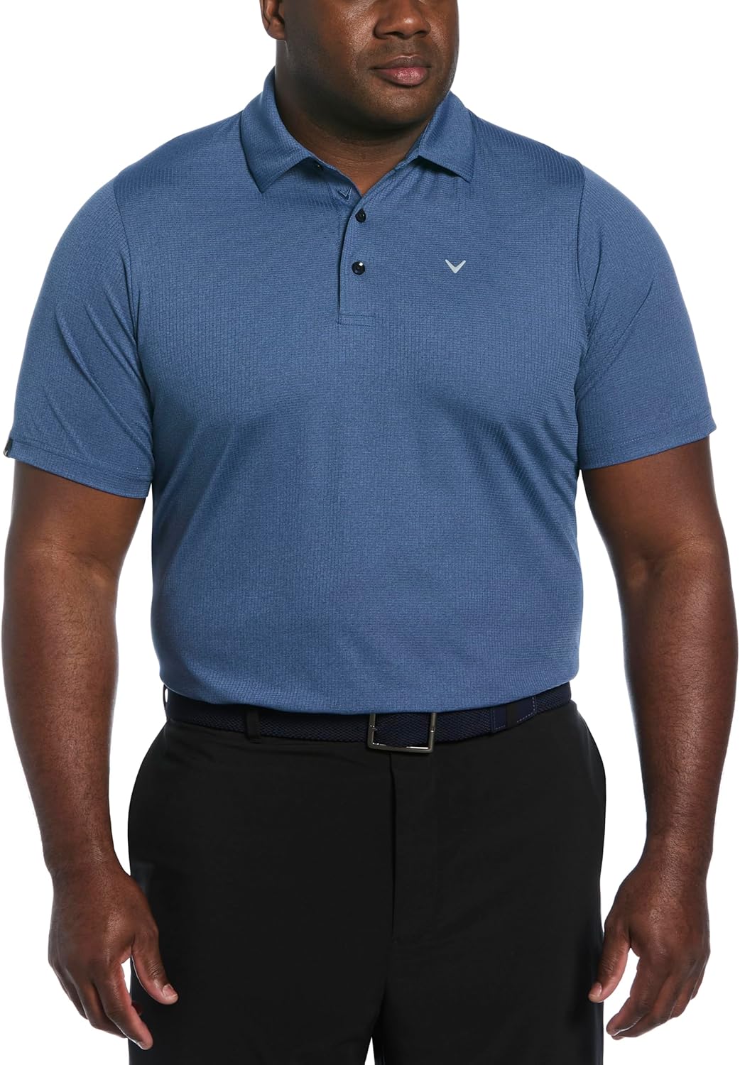 Callaway Men's Ventilated Classic Jacquard Short Sleeve Golf Polo, Stretch Seams, Moisture-Wicking (Available in Big & Tall)