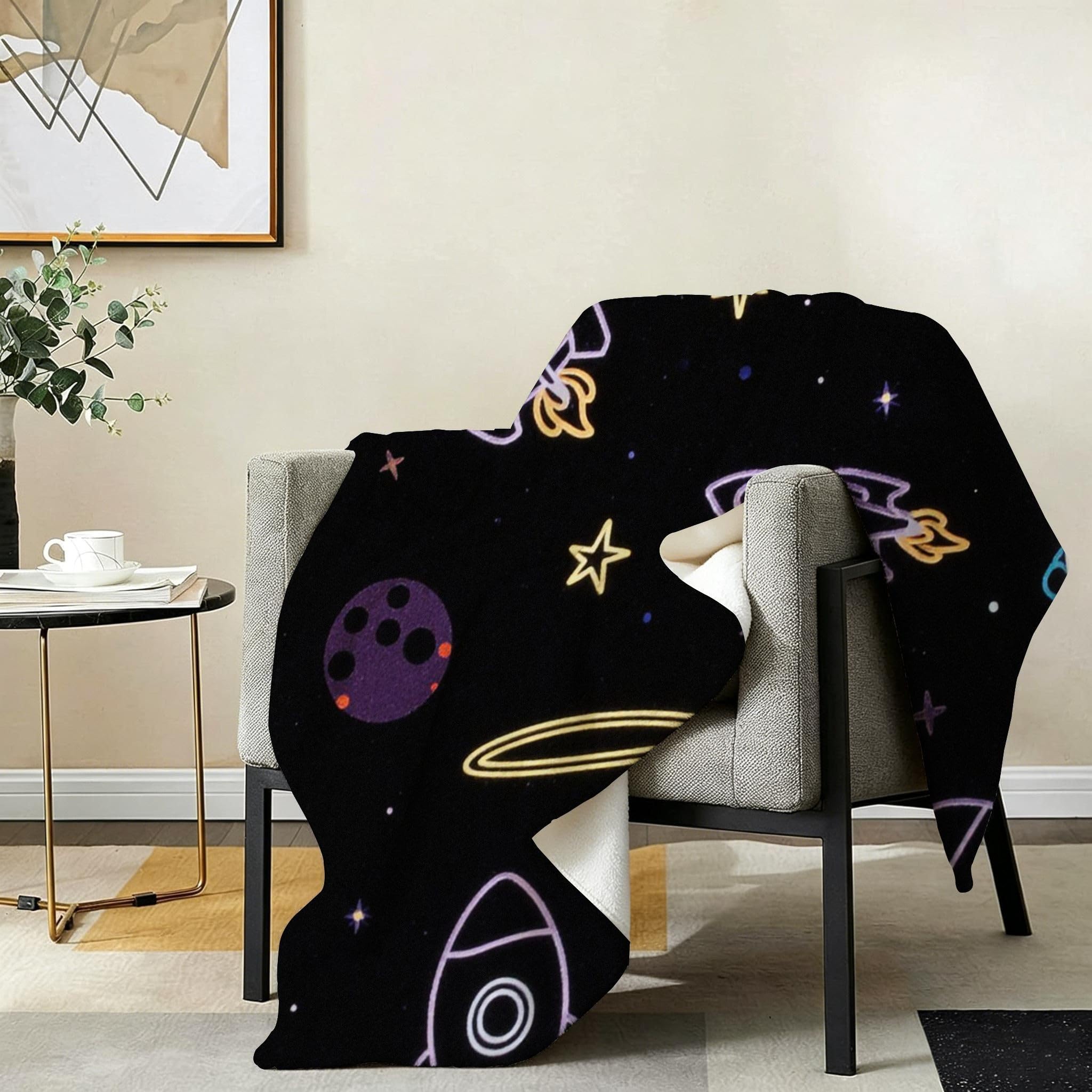 Coperta Pile Matrimoniale 240x260 cm Quadro Nero, Coperta XXL Super Morbida Multiuso Come Copriletto o Plaid da Salotto, Calda e Leggera, Protezione dal Freddo, AW6702