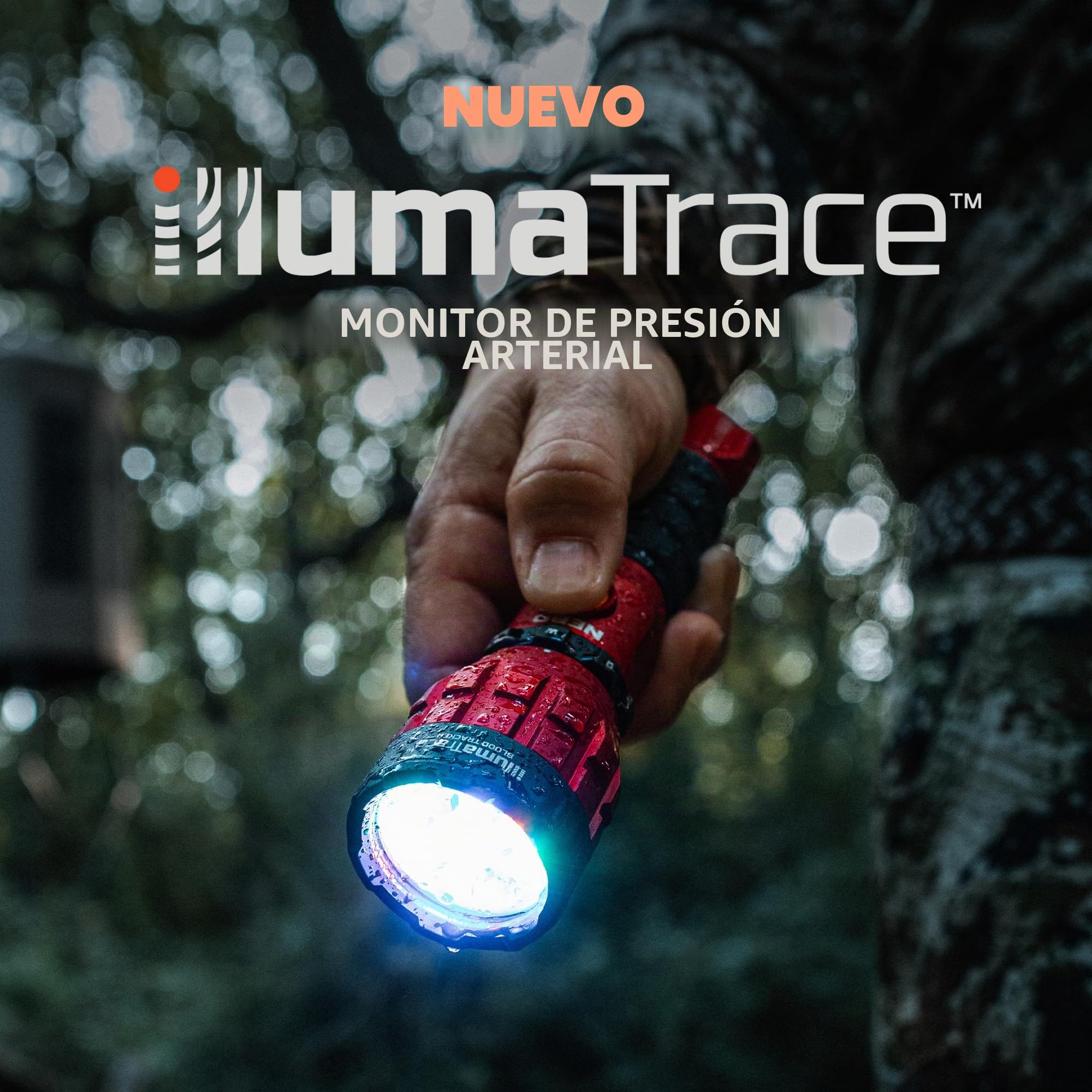 NEBO IllumaTrace Linterna Rastreadora de Sangre – 170 Lm Rastreo + 170 Lm Blanca | Estrobo Alternante (Pat. Pend.) | 3 Velocidades | IP67 | USB-C | Dial Selector | Aluminio | Caza