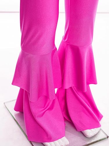 Miniatura 7 de JEATHA Mameluco de discoteca hippie de los años 70 con lentejuelas brillantes y brillantes para niñas