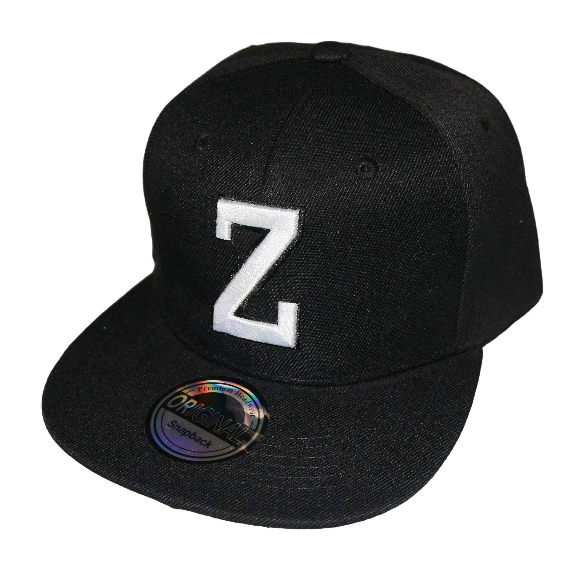 Letters Initials Snapback Cap Black & White