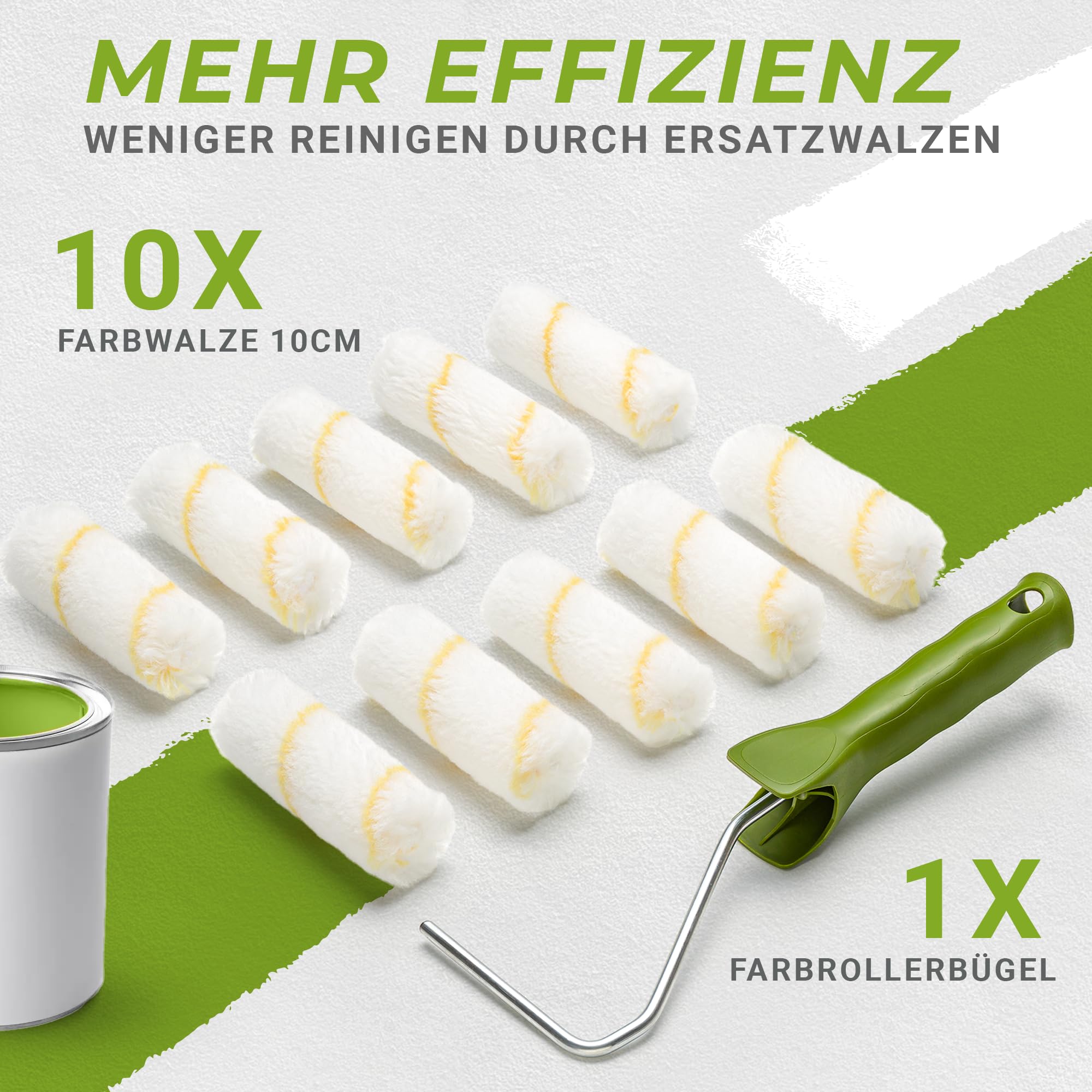 Ysimple 20-teiliges Lackierwalzen Set - Mini Farbroller Für Alle Oberflächen