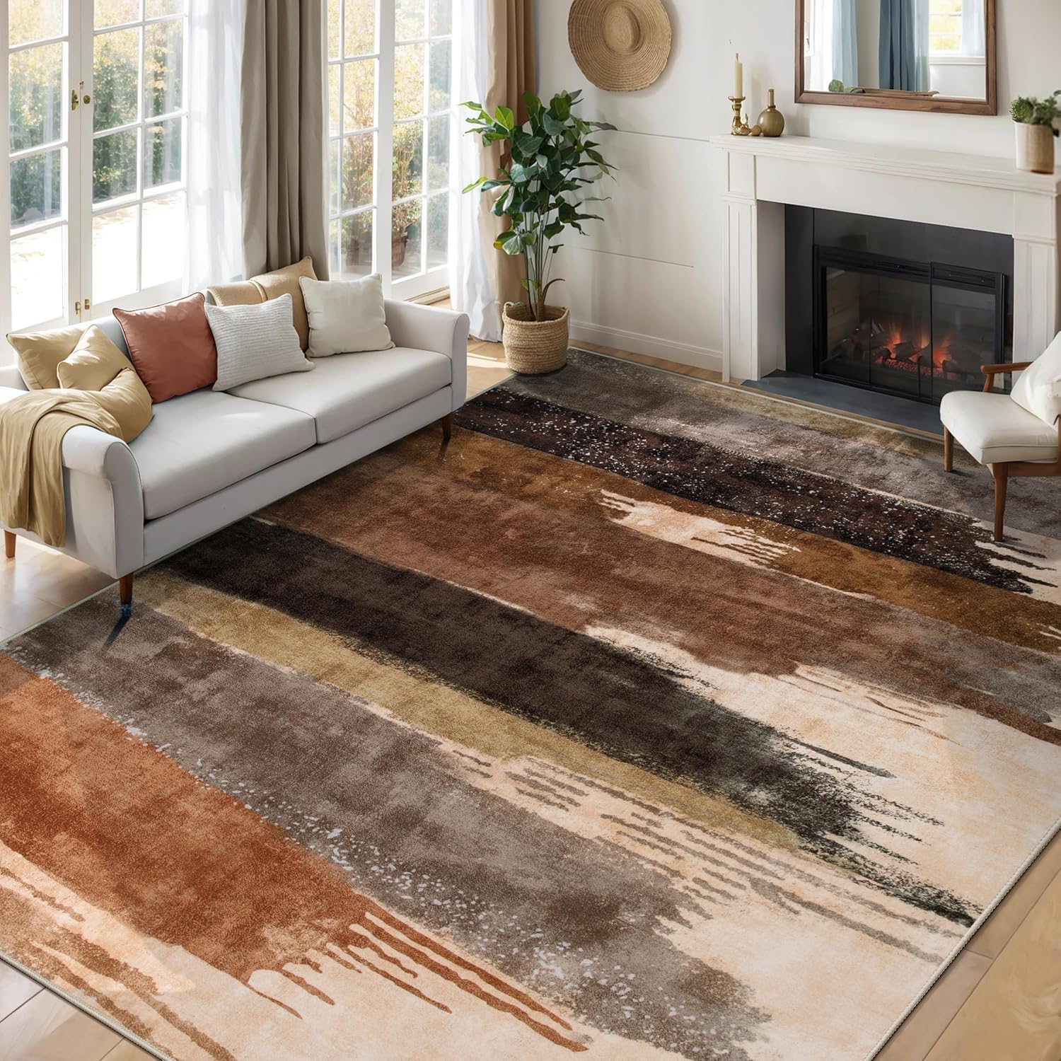 Tapis d'entrée moderne paillasson intérieur antidérapant 70 x 140 cm pour porte