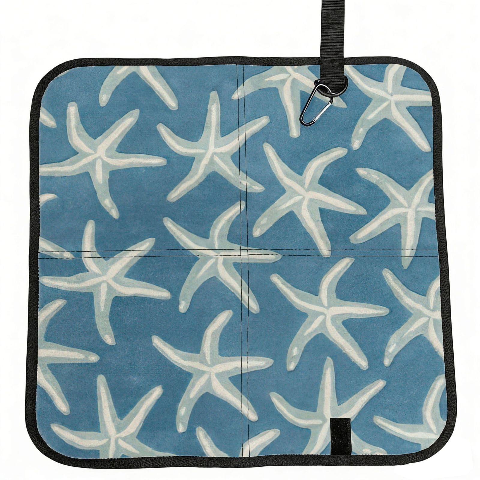 AYYQWE Starfish Coastal Wool Print Foldable Seat Cushion Portable Chair Pad Office Commuting Picnic Camping Outdoor