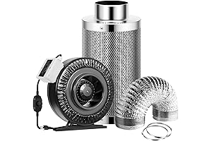 Vivosun 6 Inch 440 CFM Inline Fan with Carbon Filter and Ducting