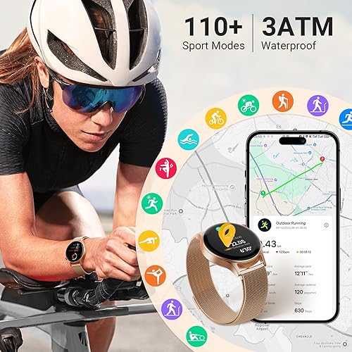 Miniatura 6 de Fitpolo Smart Watch for Women,1.3" AMOLED Touchscreen Fitness Tracker, Make/Answer Calls, Heart Rate SpO2 Monitor,IP68 Waterproof,Sleep Activity
