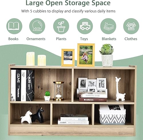 Miniatura 4 de Estantería en forma de cubo, gabinete de almacenamiento abierto de 2 niveles y 5 cubos, estantería horizontal para organizar libros de juguetes,