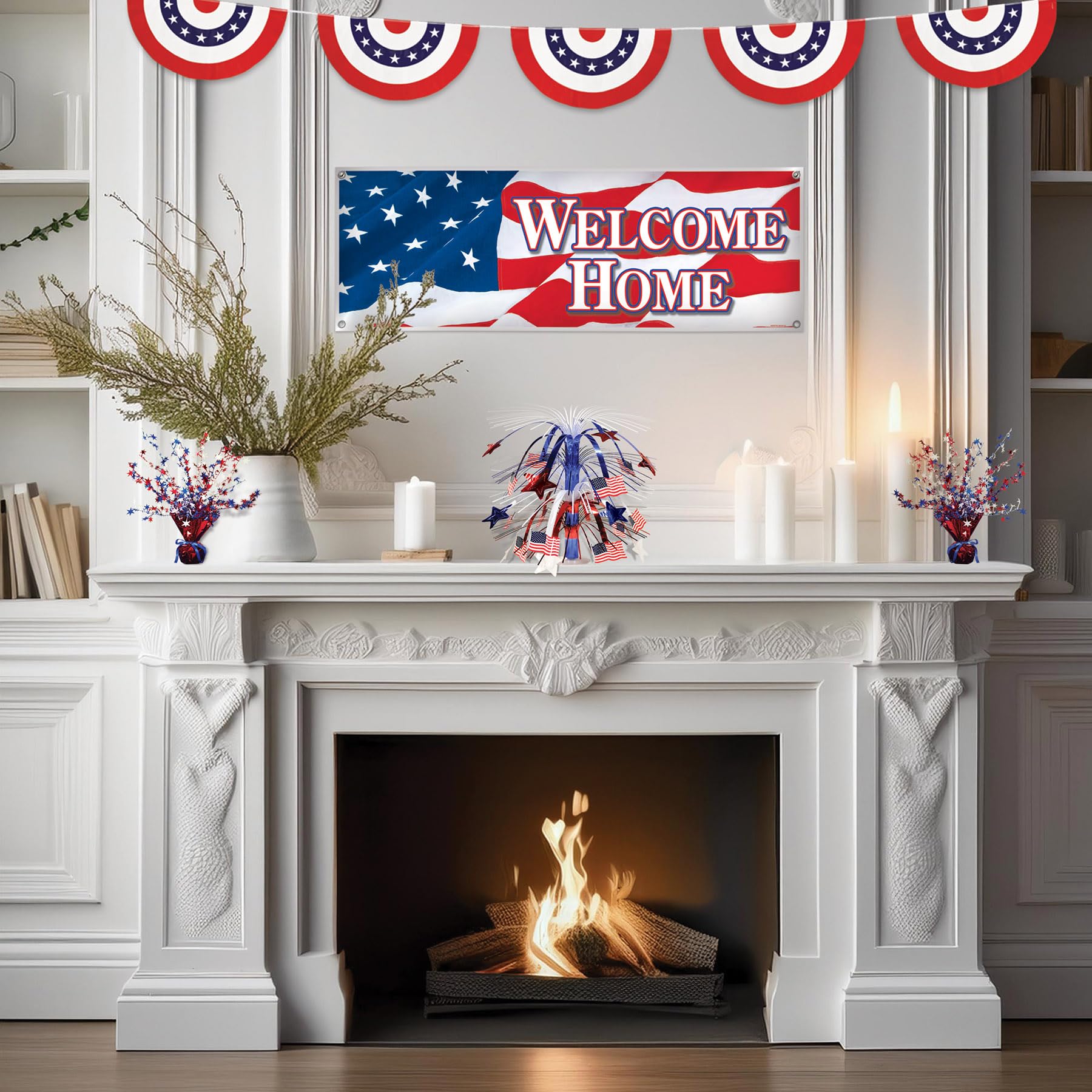 Beistle 59850 Patriotic Bunting Banner, 28 cm x 12 ', rosso/bianco/blu