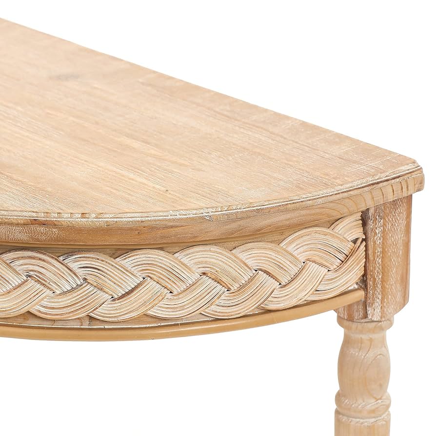 ♡欧米コンソール　テーブル　トールペイント花柄装飾　 半月型木製テーブル♡ ♡欧米コンソール テーブル トールペイント花柄装飾 半月型木製